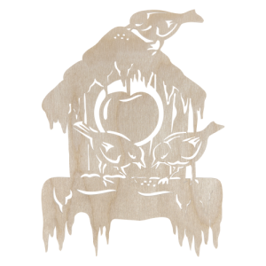 Drewniany dekor karmnik domek dla ptaków ze sklejki decoupage ozdoba 