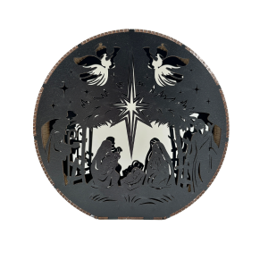 LAMPION Dekoracja Czarna ŚWIĄTECZNA Stajenka ŚWIĘTA Boże Narodzenie Ozdoba Dekor BEZ LAMPEK 