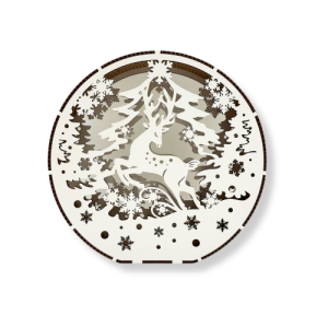 LAMPION Dekoracja Biała ŚWIĄTECZNA Renifer ŚWIĘTA Boże Narodzenie Ozdoba Dekor BEZ LAMPEK 