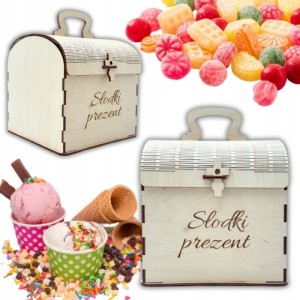 PUDEŁKO SKRZYNKA KUFER KUFEREK NA SKARBY SŁODKI PREZENT Z GRAWEREM