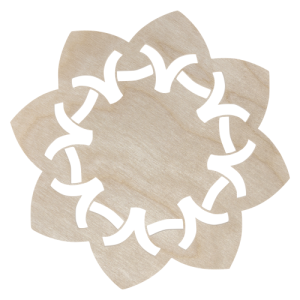 Drewniana podkładka podstawka podkładki pod kubek kwiat baza decoupage 