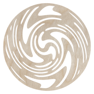 Drewniana podkładka podstawka pod kubek okrągła decoupage ze sklejki 