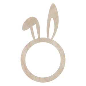 Drewniana mini obręcz serwetnik pierścień na serwetki zając królik 
