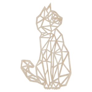 Dekoracja ścienna obraz ażurowy GEOMETRYCZNY KOT 2 KOTEK 3D 26cm
