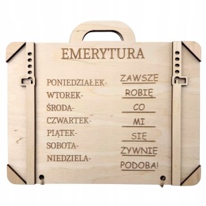 Kartka na EMERYTURĘ walizka pożegnanie IMIĘ + Twój Podpis
