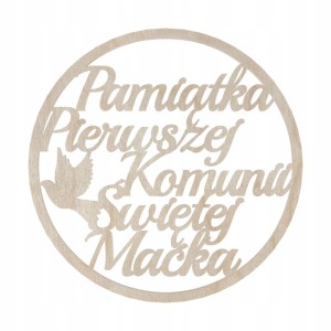 OBRĘCZ PIERWSZA KOMUNIA GOŁĄB 29 CM DOWOLNY NAPIS PERSONALIZOWANE IMIĘ