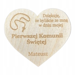 Podziękowanie dla gości MAGNES PIERWSZA KOMUNIA PERSONALIZOWANE IMIĘ