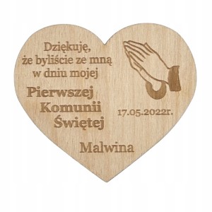Podziękowanie dla gości MAGNES PIERWSZA KOMUNIA PERSONALIZOWANE IMIĘ
