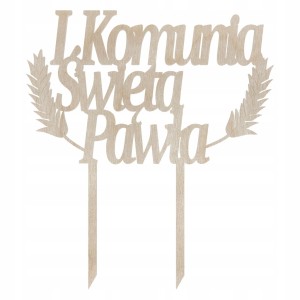 Personalizowany topper Pierwsza Komunia Święta dowolne imię