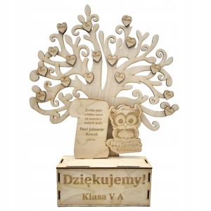 Drzewo podziękowanie prezent dla nauczyciela zakończenie roku