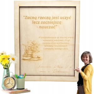 Ramka z dedykacją podziękowanie dla nauczyciela zakończenie roku