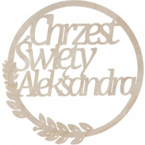 Personalizowana obręcz dekoracyjna CHRZEST ŚWIĘTY IMIĘ DZIECKA
