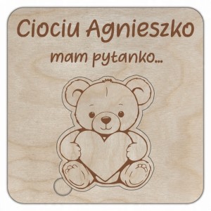 Ciociu czy zostaniesz moją Matką Chrzestną? - zaproszenie chrzciny pamiątka miś