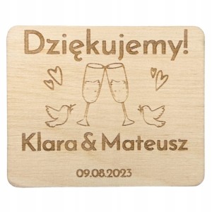 Podziękowanie MAGNES dla gości PERSONALIZOWANE kieliszki