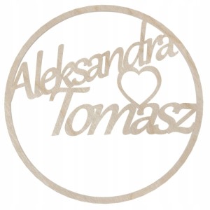 Personalizowana obręcz dekoracyjna z imionami ŚLUB WESELE ROCZNICA