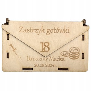Personalizowane pudełko koperta ZASTRZYK GOTÓWKI