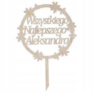 Personalizowany topper urodzinowy Wszystkiego najlepszego + IMIĘ