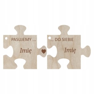 Brelok zawieszka dla par puzzle Imiona PASUJEMY DO SIEBIE