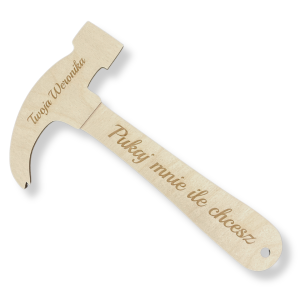 Młotek PUKAJ MNIE  25 CM prezent dla męża chłopaka TWÓJ PODPIS