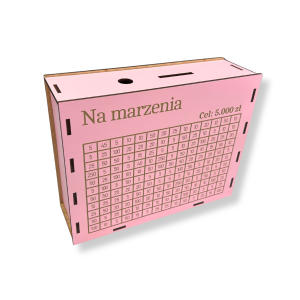 Skarbonka Na marzenia 5000 zł RÓŻOWA