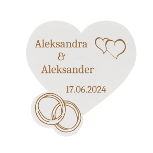 Personalizowane podziękowanie MAGNES na ślub wesele serce i obrączki 0.00 (Oceny: 0) Oceń