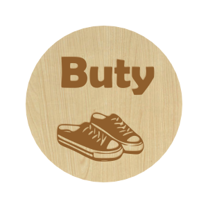 KLON PLAKIETKI TABLICZKI NA SZUFLADY ORGANIZERY POJEMNIKI DZIECI BUTY 8CM