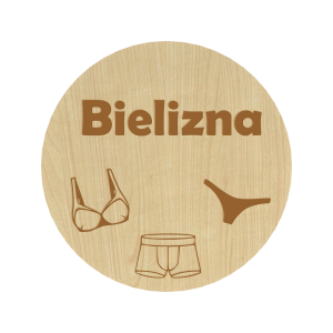 KLON PLAKIETKI TABLICZKI NA SZUFLADY ORGANIZERY POJEMNIKI BIELIZNA 8CM