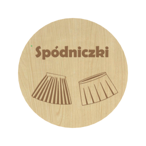 KLON PLAKIETKI TABLICZKI NA SZUFLADY ORGANIZERY POJEMNIKI SPÓDNICZKI 8CM