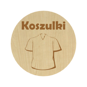 KLON PLAKIETKI TABLICZKI NA SZUFLADY ORGANIZERY POJEMNIKI KOSZULKI 8CM