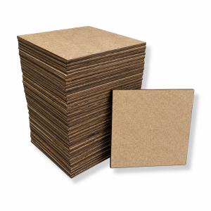 Drewniane kwadraty 12 x 12 cm 50 szt kwadrat surowy HDF baza