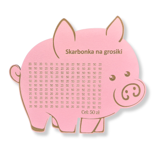 Świnka skarbonka RÓŻOWA/Skarbonka na grosiki cel 50zł