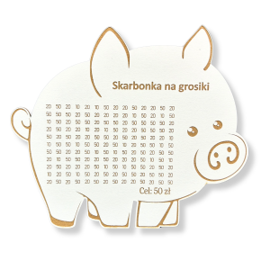 Świnka skarbonka BIAŁA/Skarbonka na grosiki cel 50zł