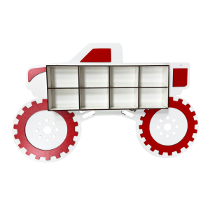 Regał Organizer na samochodziki MonsterTruck detale czerwone