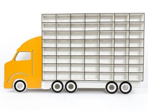 Organizer na samochodziki TIR DUŻY POMARAŃCZOWY