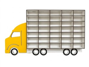 Organizer na samochodziki TIR MAŁY ŻÓŁTY