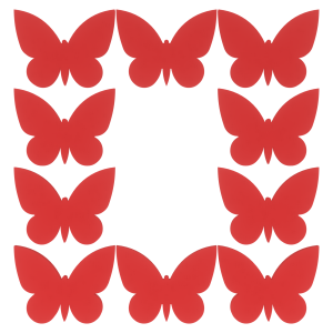 CZERWONE MOTYLKI MOTYL SCRAPEK 4 CM HURT ZESTAW 10 SZT DO OZDOBIENIA